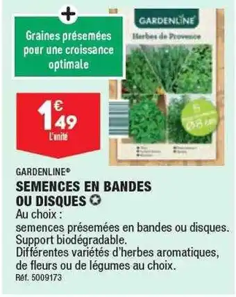 Semences en bandes ou disques gardenline