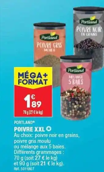 ALDI Poivre xxl portland offre