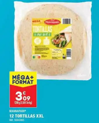 ALDI 12 tortillas xxl mannapain offre