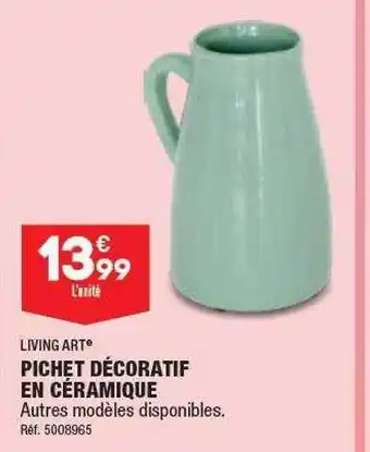 ALDI Pichet décoratif en céramique living art offre