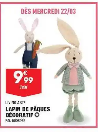 ALDI Lapin de pâques décoratif living art offre