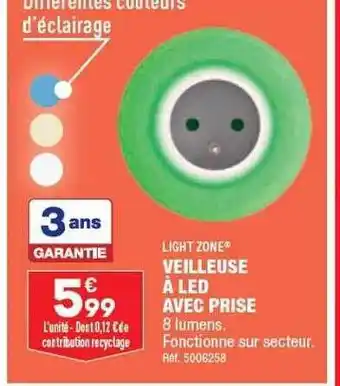 ALDI Veilleuse à led avec prise light zone offre