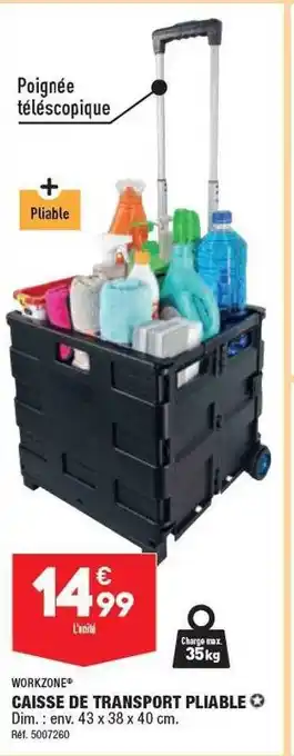 ALDI Caisse de transport pliable workzone offre
