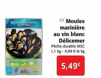 Colruyt Moules marinière au vin blanc délicemer offre