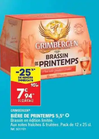 ALDI Bière de printemps 5,5° grimbergen offre