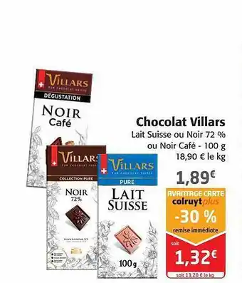 Colruyt Chocolat villars offre