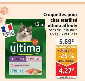 Colruyt Croquettes pour chat stérilisé ultima affinity offre