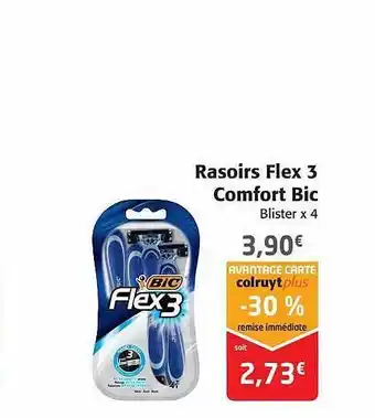 Colruyt Rasoirs flex 3 comfort bic offre