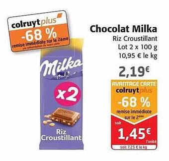 Colruyt Chocolat milka offre