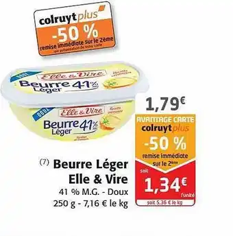 Colruyt Beurre léger elle & vire offre