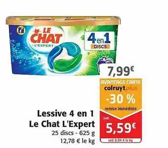 Colruyt Lessive 4 en 1 le chat l'expert offre