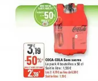 G20 Coca-cola sans sucres offre