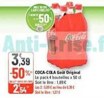G20 Coca-cola goût original offre