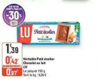 G20 Véritable petit écolier chocolat au lait lu offre