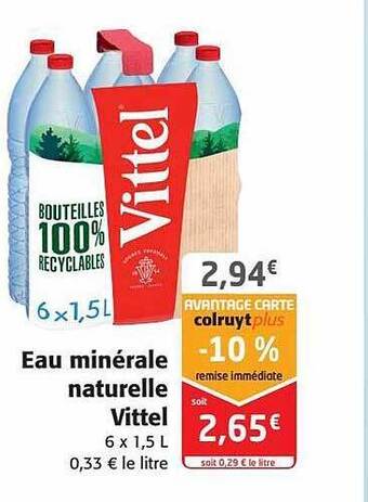 Colruyt Eau minérale naturelle vittel offre