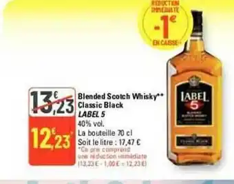 G20 Blended scotch whisky classic black label 5 offre