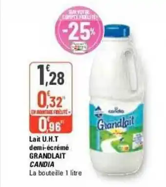 G20 Lait u.h.t. demi-écrémé grand lait candia offre