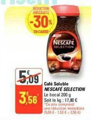 G20 Café soluble nescafé sélection offre