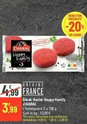 G20 Steak haché happy family charal offre