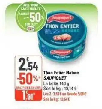 G20 Thon entier nature saupiquet offre