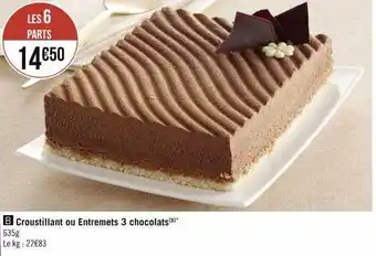 Croustillant ou entremets 3 chocolats