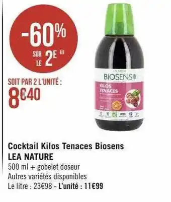 Cocktail kilos tenaces biosens léa nature