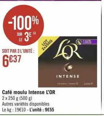 Café moulu intense l'or
