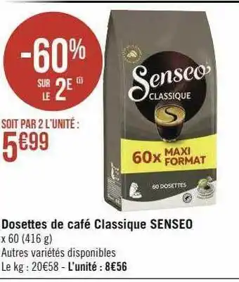 Dosettes de café classique senseo