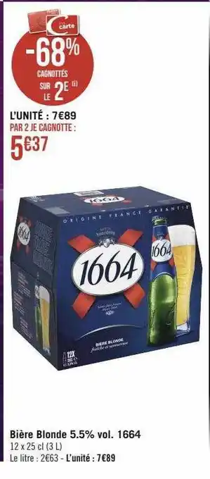 Bière blonde 5.5% vol. 1664