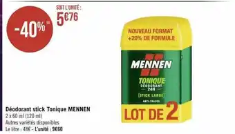 Déodorant stick tonique mennen