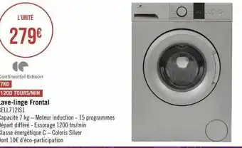 Lave-linge frontal continental edison