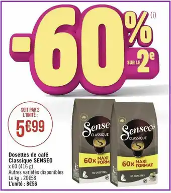 Dosettes de café classique senseo