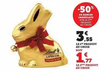 Hyper U Lindt lapin or offre