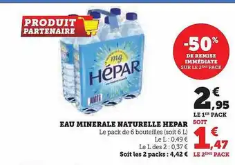 Eau minérale naturelle hépar