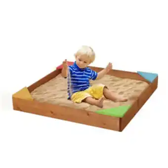 Bac à sable en bois brut