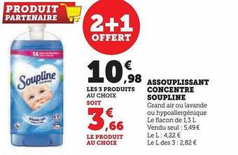 Hyper U Assouplissant concentré soupline offre