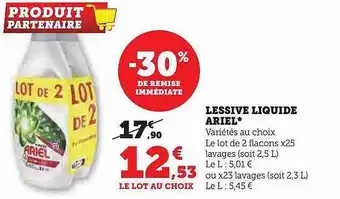 Hyper U Lessive liquide ariel offre