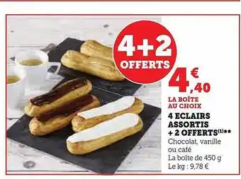 Hyper U 4 éclairs assortis + 2 offerts offre