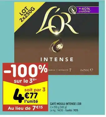 Leader Price Café moulu intense l'or offre