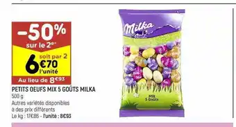Leader Price Petits œufs mix 5 goûts milka offre