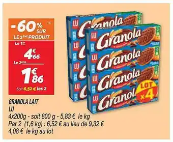 Netto Granola lait lu offre