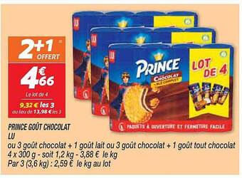 Netto Prince goût chocolat lu offre