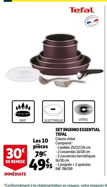 Auchan Set Ingenio Essential Tefal Réf. 784769 offre