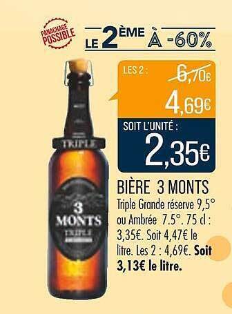 Match Bière 3 monts offre