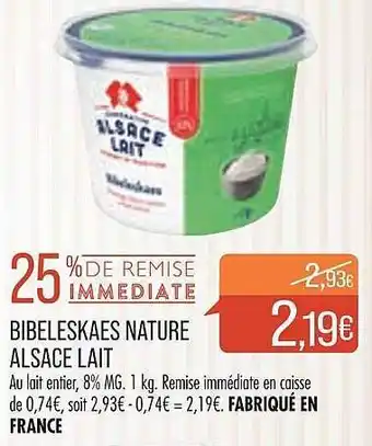 Match Bibeleskaes nature alsace lait offre