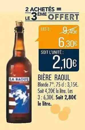 Match Bière raoul offre