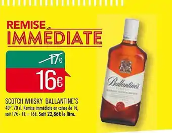 Match Scotch whisky ballantine's offre