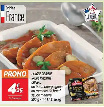 Netto Langue de bœuf sauce piquante charal offre