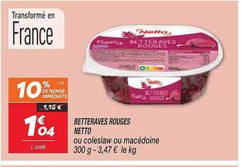 Netto Betteraves rouges netto offre