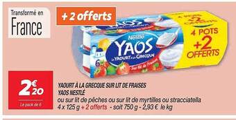 Netto Yaourt à la grecque sur lit de fraises yaos nestlé offre